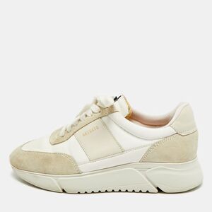 Axel Arigato Marathon Runner Size 38 White Canvas And Suede Low Top Sneakers